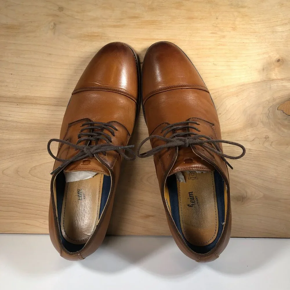 Florsheim Mens 11D Blazer Cap Toe Leather Classic Oxford Dress Shoes 14199-221 - Picture 6 of 9